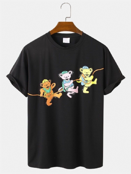 T-shirts Voor Heren Met Ronde Hals En Korte Mouwen Met Cartoonprint