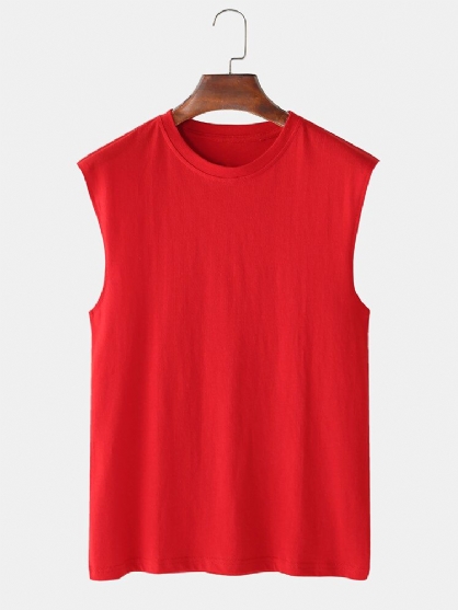 Heren 100% Katoen Ademend Effen Kleur Casual Tanktops