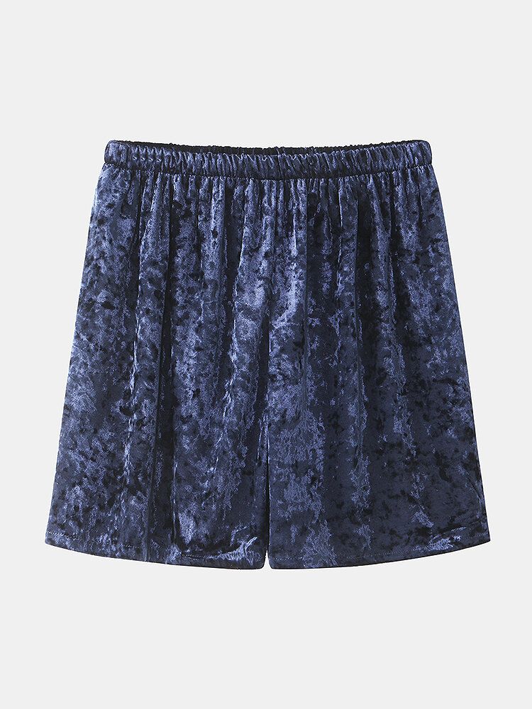 Heren Effen Kleur V-hals Top Elastische Taille Shorts Japanse Stijl Sauna Pak Thuis Pyjama