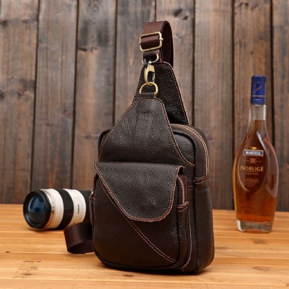 Mannen Echt Leer Retro Business Casual Multi-carry Borsttas Crossbody Tas