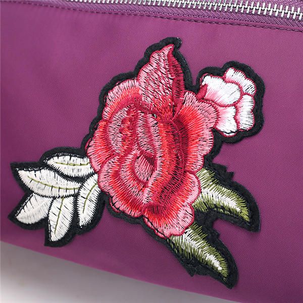 Kvky Dames Nylon Bloemenprint Schoudertassen Lichte Crossbody Tassen Outdoor Sport Messenger Bags