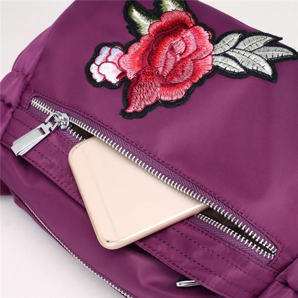 Kvky Dames Nylon Bloemenprint Schoudertassen Lichte Crossbody Tassen Outdoor Sport Messenger Bags