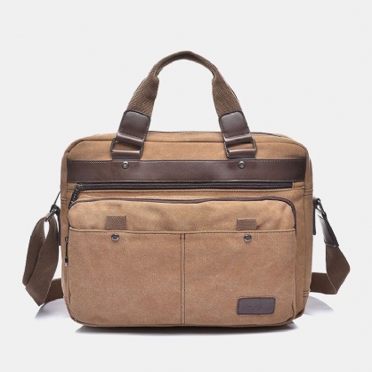 Mannen Canvas Waterdichte Slijtvaste Casual 14 Inch Laptoptas Messenger Bag Crossbody Tassen Schoudertas Handtas