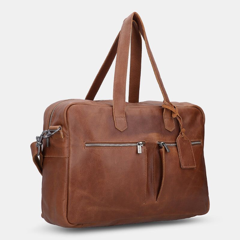 Mannen Pu Leer Grote Capaciteit Multi-pocket Vintage 14 Inch Laptoptas Reizen Handtas Schoudertas Messenger Bag Crossbody Tassen