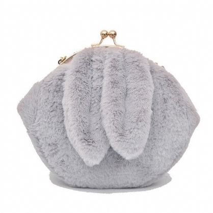 Schattig Konijn Pluche Creatieve Schoudertas Telefoon Tas Keten Shell Crossbody Tassen