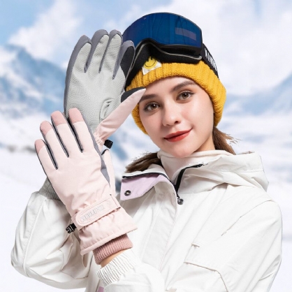 Dames Screentouch Winddicht Waterdicht Paardrijden Skiën Warme Sport Handschoenen Met Volledige Vingers