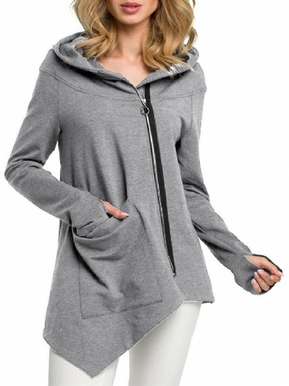 Dames Casual Jassen Met Lange Mouwen En Rits