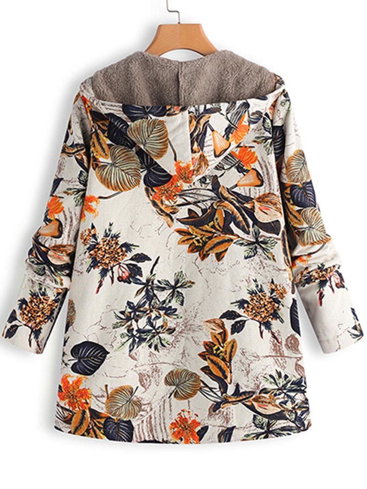 Dames Winter Warme Jas Met Lange Mouwen Fleece Hoodies Jassen Met Capuchon