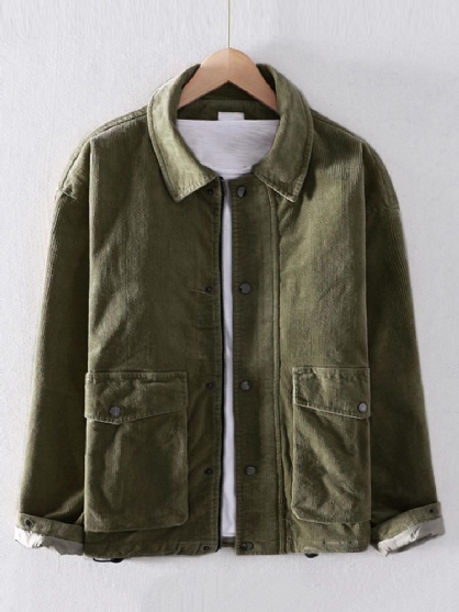 Heren Vintage Corduroy Dikke Wtam Dubbele Grote Zakken Jas