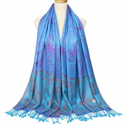 Vrouwelijke Jacquard Katoenen Sjaal Sjaal Merk Kwastje Sjaals Vrouwen Retro Mode Winter Wrap Sjaal
