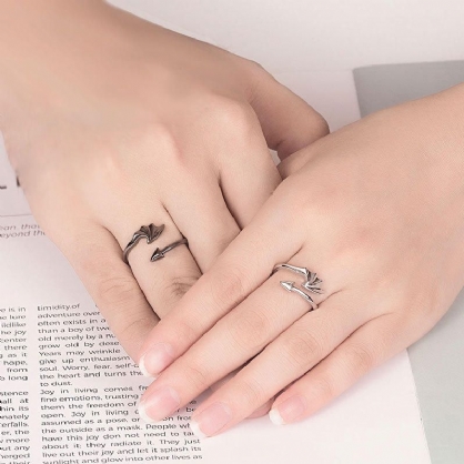 Vintage Open Paar Ring Retro Angels Demons Verstelbare Vinger Ringen Etnische Sieraden Voor Vrouwen Mannen