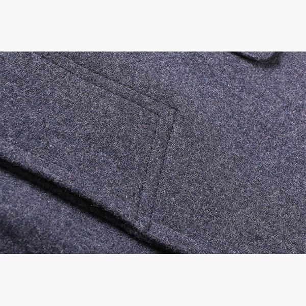 Heren Winter Single-breasted Wollen Gemengde Trenchcoat Mode Effen Kleur Overjas