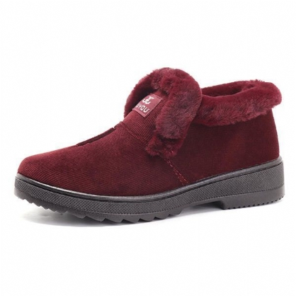 Winter Katoenen Schoenen Houd Warm Nepbont Voering Dames Snowboots