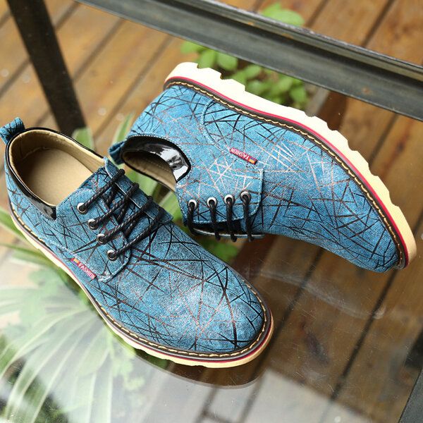 Heren Casual Ademende Comfortabele Mode Flat Lace Up Oxfords Schoenen
