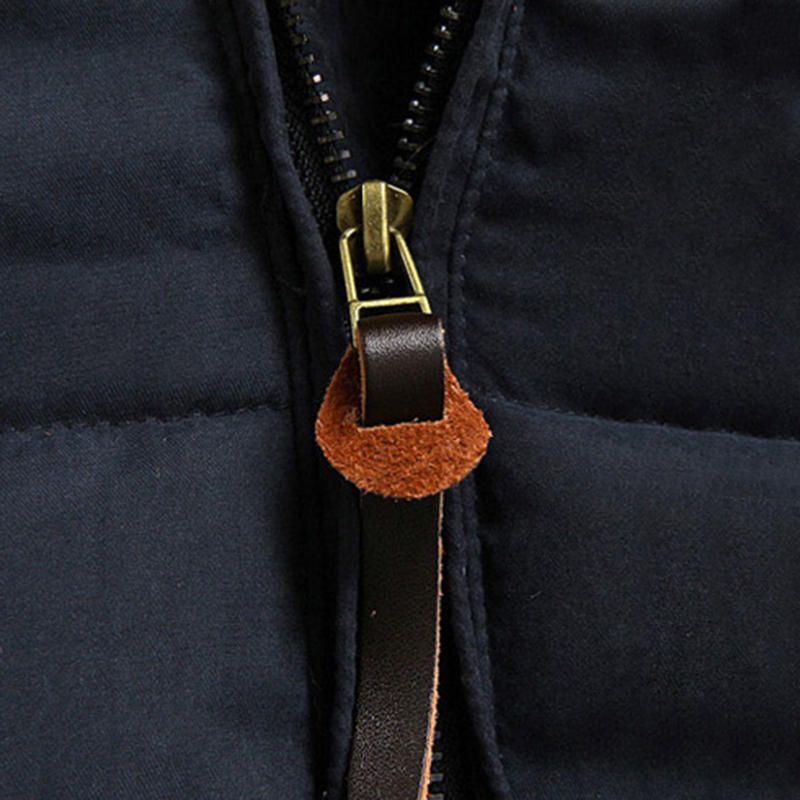 Heren Winddichte Winter Dikke Warme Harige Capuchon Parka Jas