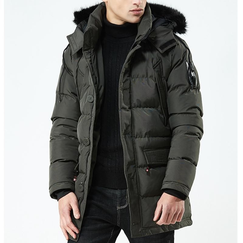 Winter Dikke Afneembare Pluizige Capuchon Winddichte Outdoor Parka