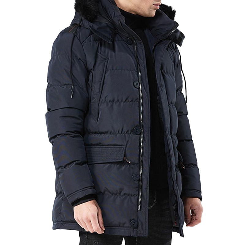 Winter Dikke Afneembare Pluizige Capuchon Winddichte Outdoor Parka