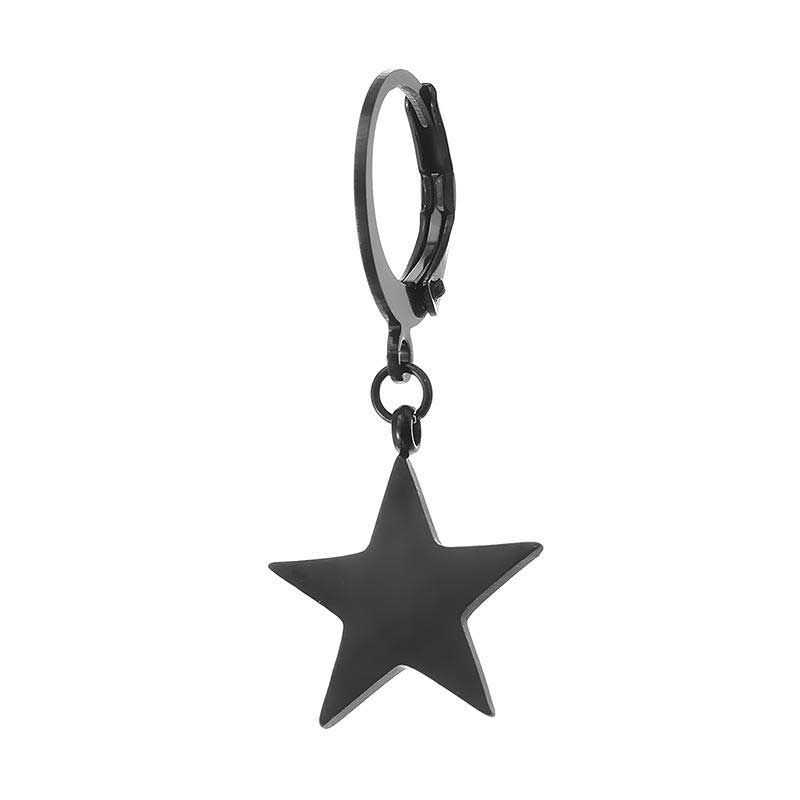 1pc Titanium Staal Eenvoudige Stijl Ster Hanger Oor Stud Mode Oorbellen Voor Mannen
