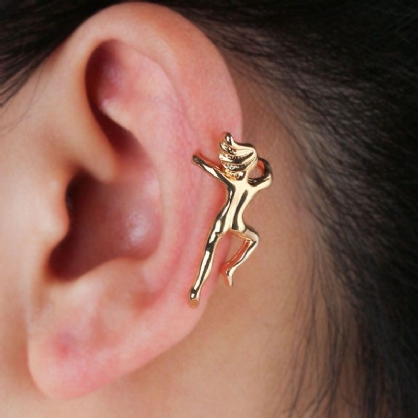 Grappige Figuur Gymnast Menselijke Vorm Oorbel Geen Piercing Oor Clip Trendy Oorbellen Voor Vrouwen