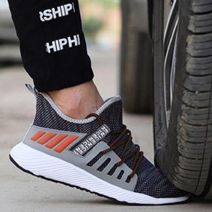 Ademende Gebreide Veiligheidssneakers Met Zachte Stalen Neus