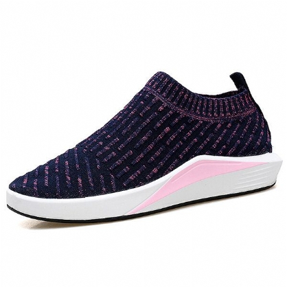 Dames Ademende Slip Op Zachte Mesh Sport Hardloopschoenen Voor Buiten