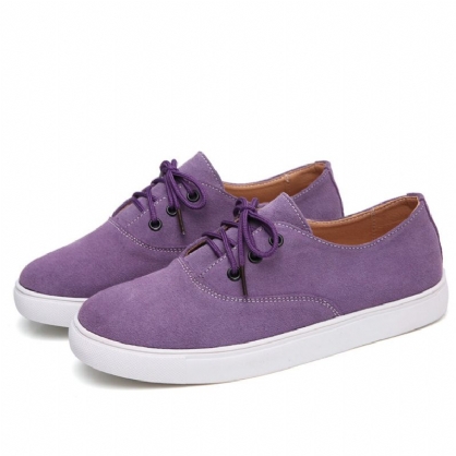 Dames Effen Kleur Suède Comfortabele Draagbare Casual Platte Schoenen