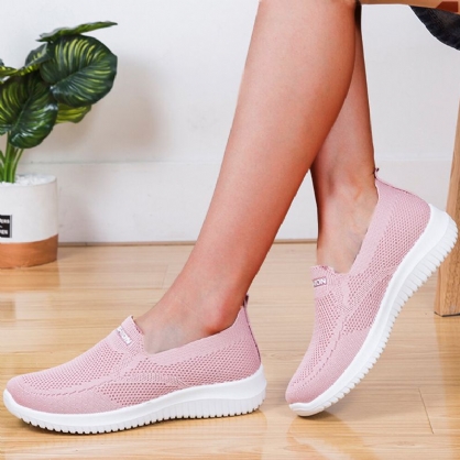 Dames Mesh Gesloten Teen Luie Instappers Casual Wandelschoenen