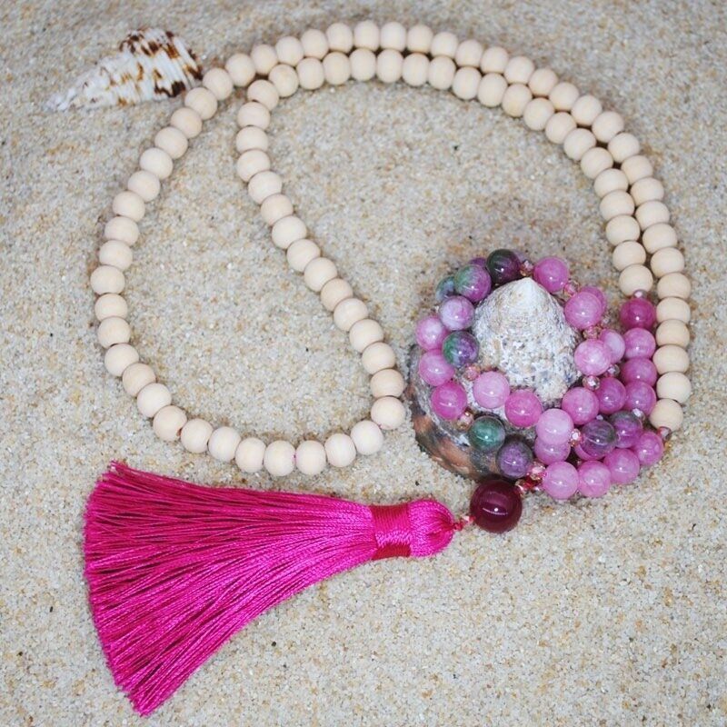 Bohemian Natuursteen Houten Kralen Lange Ketting Hand-kralen Kristal Kwastje Ketting Trui Keten