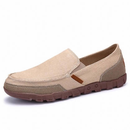 Heren Casual Canvas Slip Op Zachte Ademende Outdoor Flats