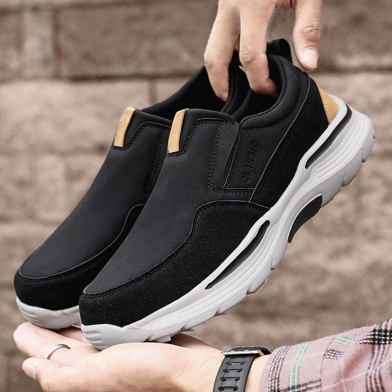 Heren Microfiber Antislip Ademend Platform Vrijetijdsschoenen