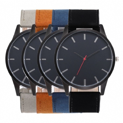 Casual Sport Big Dial Analoge Matte Pu Leer Unisex Polshorloges Quartz Horloge