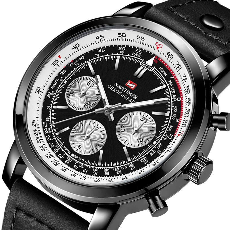 Va Va Voom Va-207 Waterdicht Outdoor Heren Polshorloge Nylon Lederen Versie Quartz Horloge