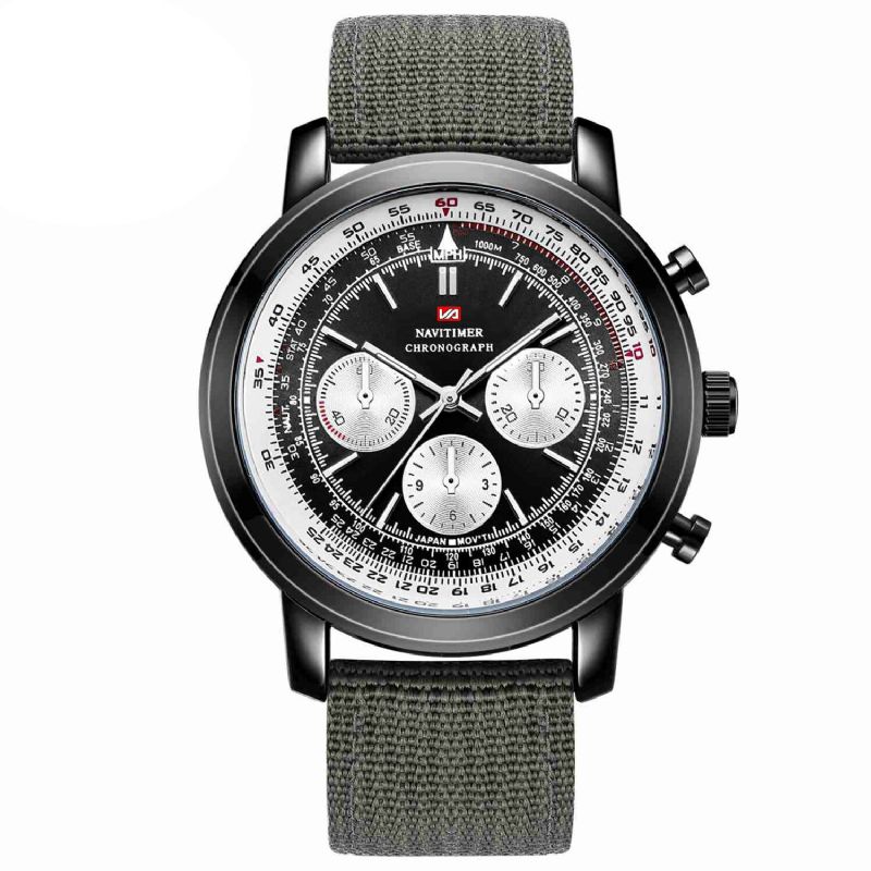 Va Va Voom Va-207 Waterdicht Outdoor Heren Polshorloge Nylon Lederen Versie Quartz Horloge