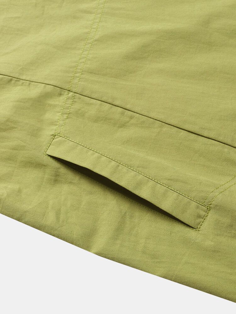 Dames Effen Kleur V-hals Effen Casual Jurk Met Lange Mouwen En Zijzak