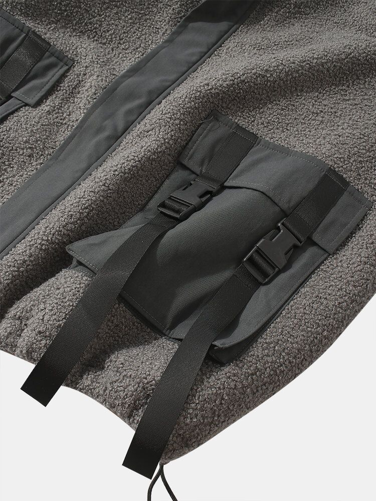 Heren Patchwork Jack Met Lange Mouwen En Dubbele Zak Met Capuchon