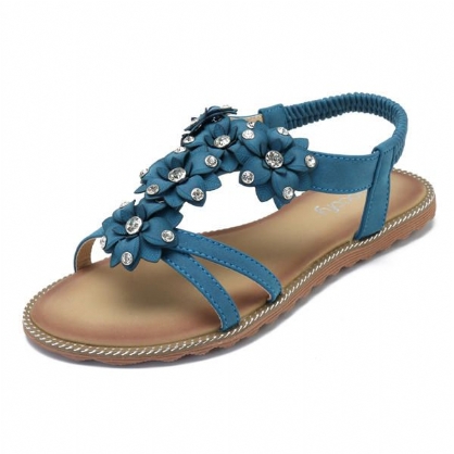 Dames Boheemse Bloem Casual Schoenen Strand Platte Sandalen