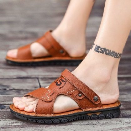 Heren Open Teen Outdoor Slip Op Zachte Strand Sandalen