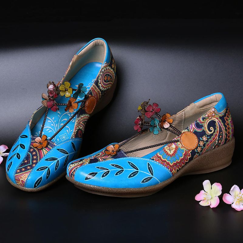 Grote Dames Retro Print Patchwork Pumps