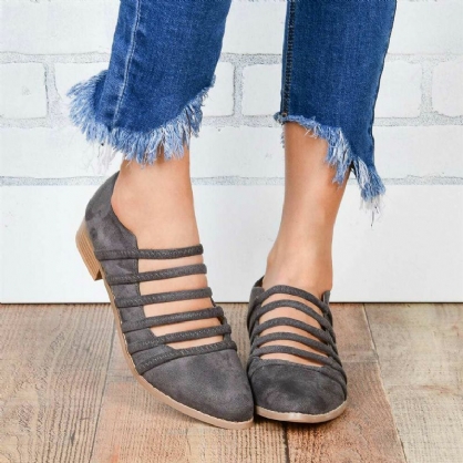 Vrouwen Meerdere Riemen Holle Comfortabele Draagbare Slip-on Flats Met Puntige Teen
