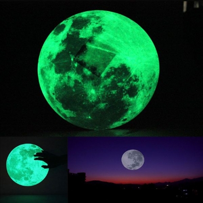 30cm Grote Maan Muursticker Verwijderbare Glow In The Dark Sticker