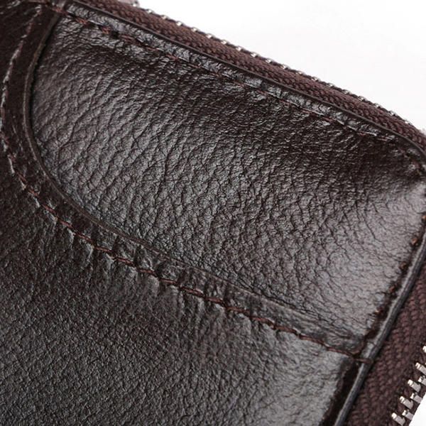 Rfid Mannen En Vrouwen Echt Leer 12 Card Slot Portemonnee Korte Portemonnee