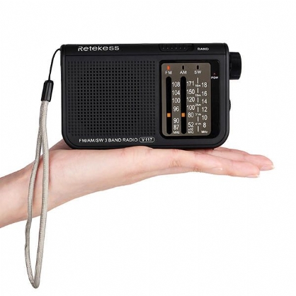 Retekess V-117 Fm Am Sw 3-bands Radio Werkt Op Batterijen Werkt Op 2 Aa-batterijen Transistorradio-aansluiting Noodradio-ontvanger Draagbaar Radiostation