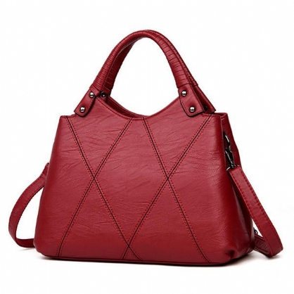 Dames Pu Lederen Handtas Klassieke Crossbody Tas