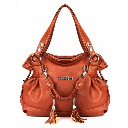 Dames Retro Tassel Tassen Dames Casual Schoudertassen Plaid Shopping Totes