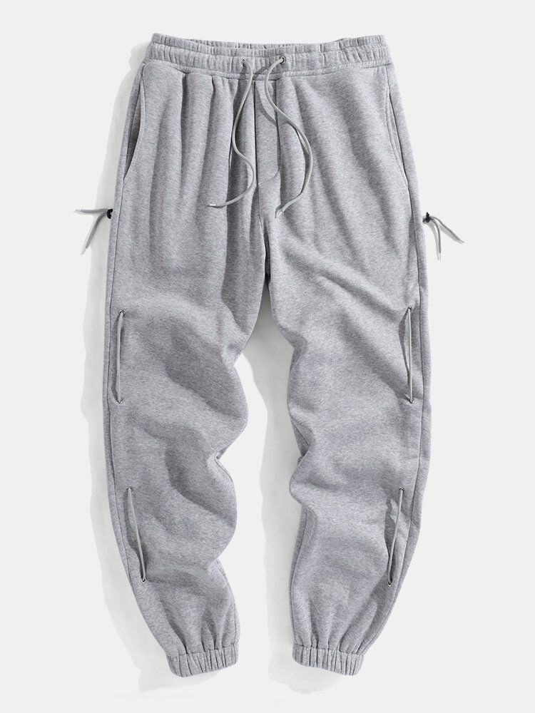 Heren Effen Kleur Zijkoord Detail Ontspannen Pasvorm Joggingbroek