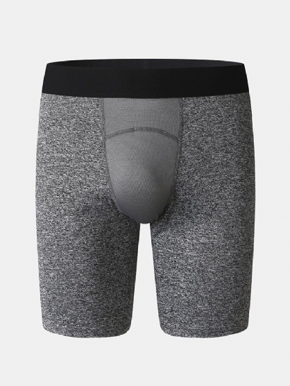 Heren Effen Kleur Stretch Slim Sneldrogende Mesh Kruis Sport Fitness Shorts