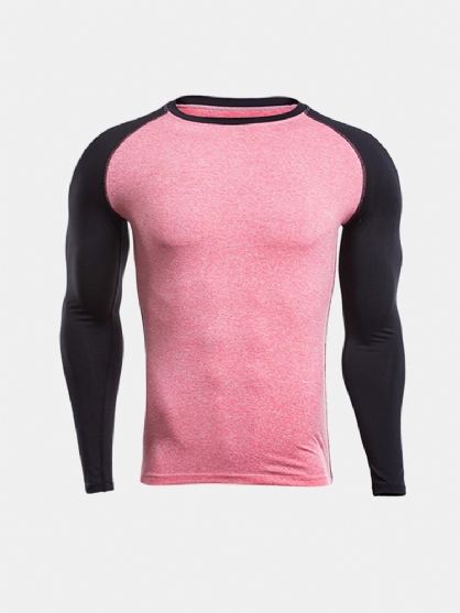 Heren Training Fitness Sneldrogend T-shirt Strakke Running Sport Tops Met Lange Mouwen