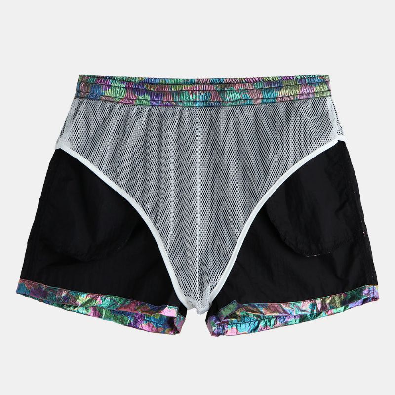 Charmkpr Onregelmatige Reflecterende Kleurblok Boardshort Short