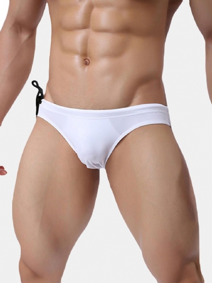 Super Sexy Slips Effen Kleur Lage Taille Ademende Bikinibroekjes Voor Heren