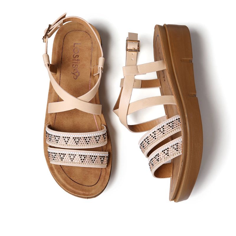 Comfy Sandalen Met Dubbele Band En Klinknagels Voor Dames